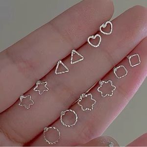 earrings Sterling Silver 925 6pairs